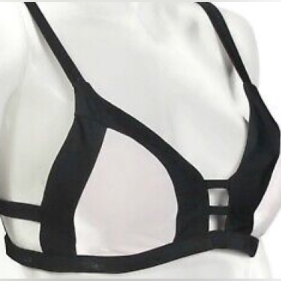 ADORE ME💫 Women’s Black Gladiator Double Strap Swim Bikini Top - Picture 10 of 12